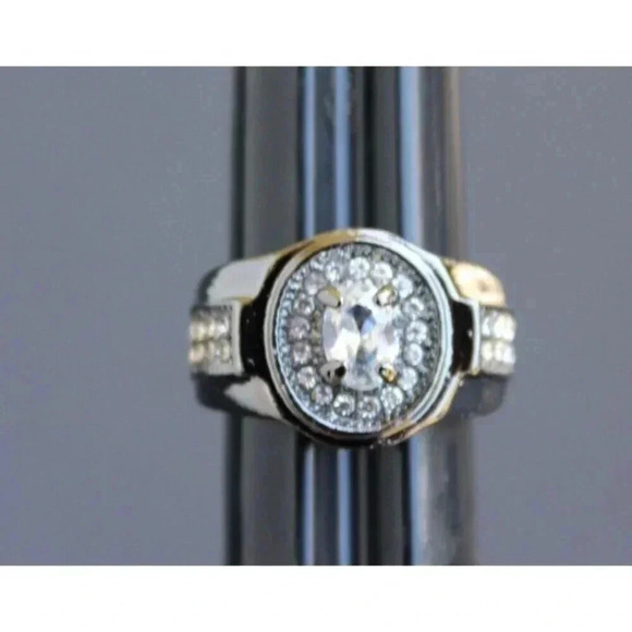 Vintage Art Nouveau Gaudy Victorian Cocktail Gemstone Ring Sz 6.5 - Picture 1 of 5